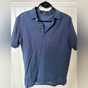 CARNOUSTIE Mens Size Medium Blue Pattern Short Sleeve Golf Polo Shirt